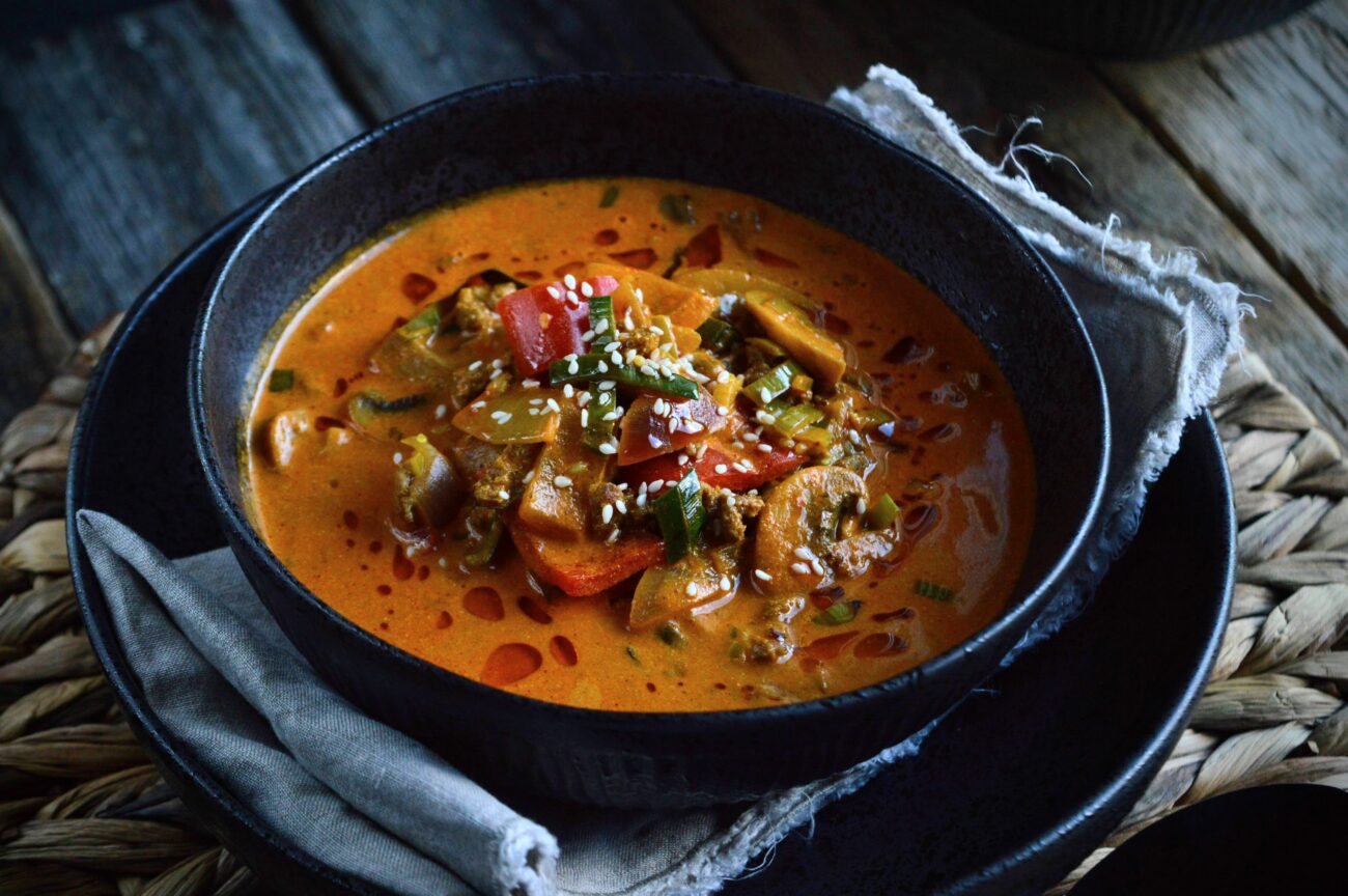 Karrisuppe med Kjøttdeig og Champignon