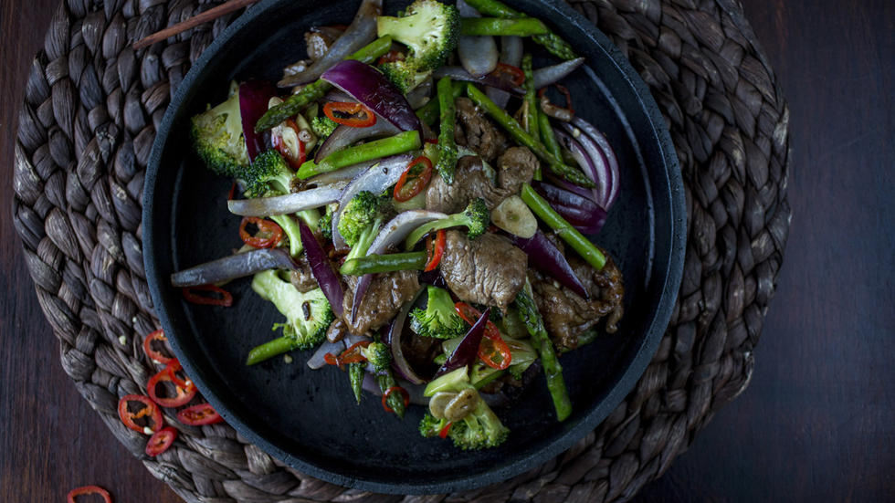 Biffwok med Brokkoli, Hvitløk og Chili