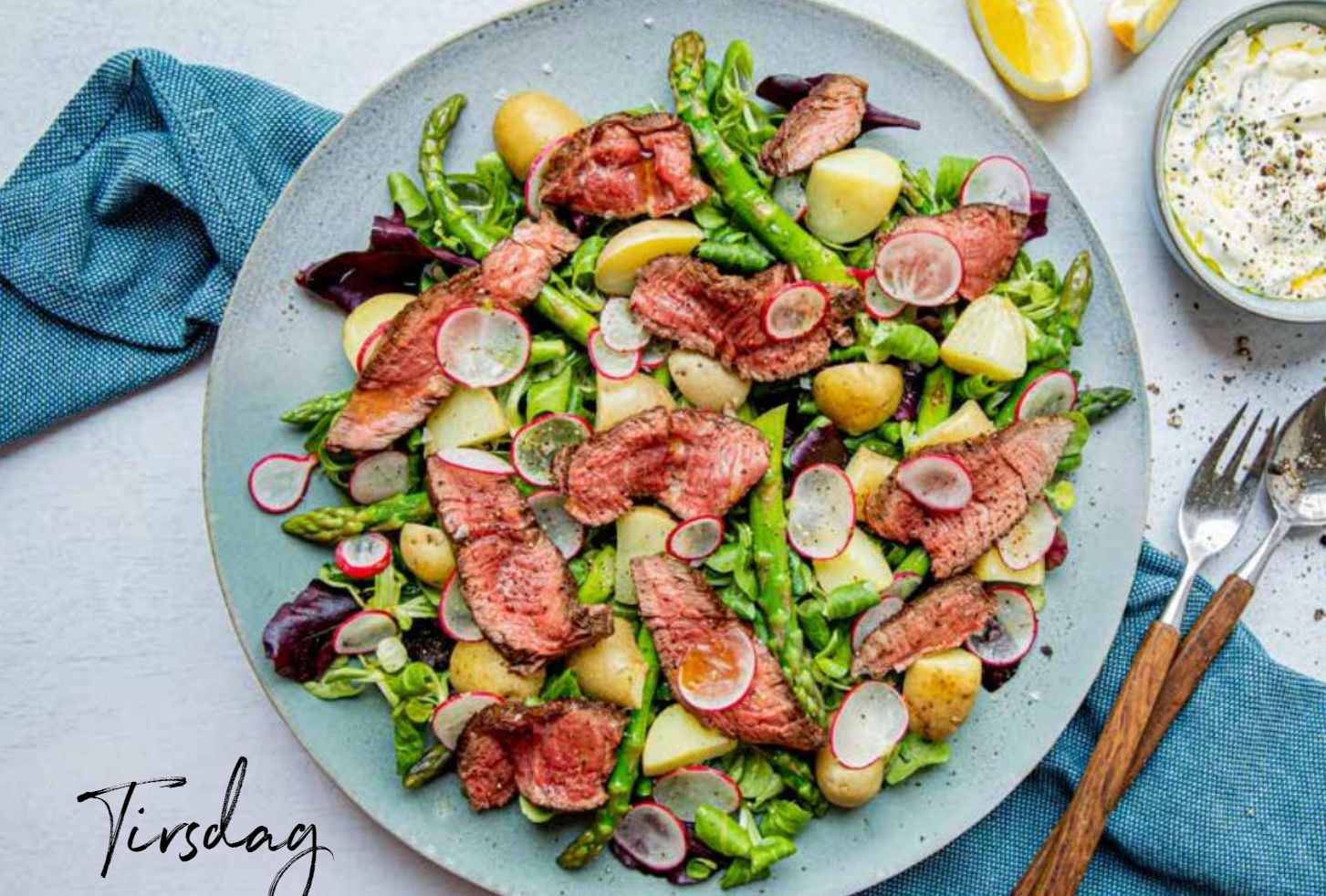 Biffsalat med vårens Grønnsaker